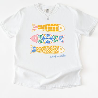 What A Catch - Relaxed Fit Vintage Wash T Shirt