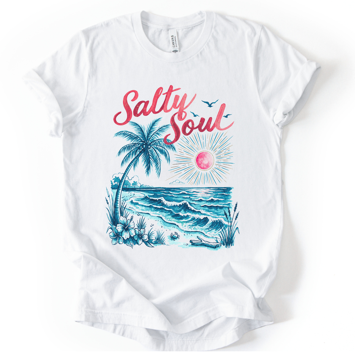 Salty Soul - Bella Canvas Super Soft Straight Cut T shirt