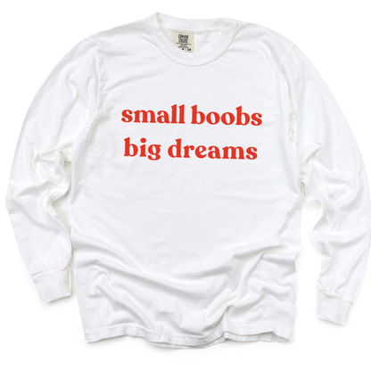 Small Boobs Big Dreams - Comfort Colors Long Sleeve Premium T Shirt