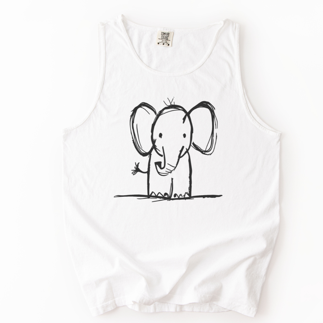 Elephant Sketch - Comfort Colors Premium Tank Top
