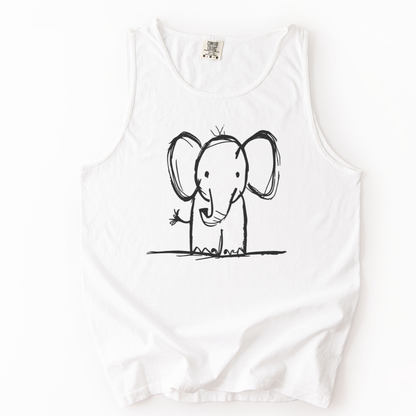 Elephant Sketch - Comfort Colors Premium Tank Top