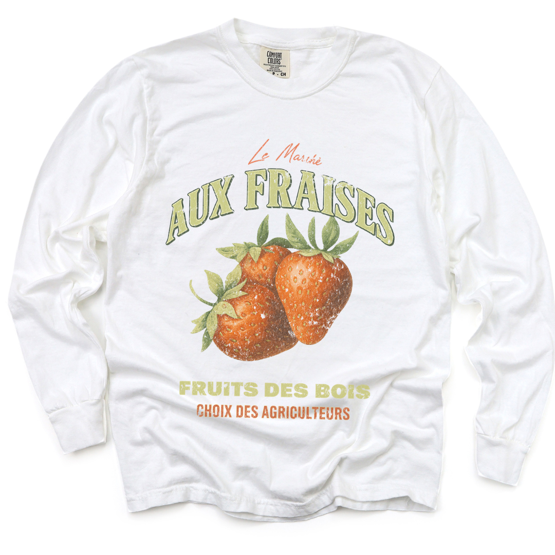 Aux Fraises - Comfort Colors Premium Long Sleeve T Shirt
