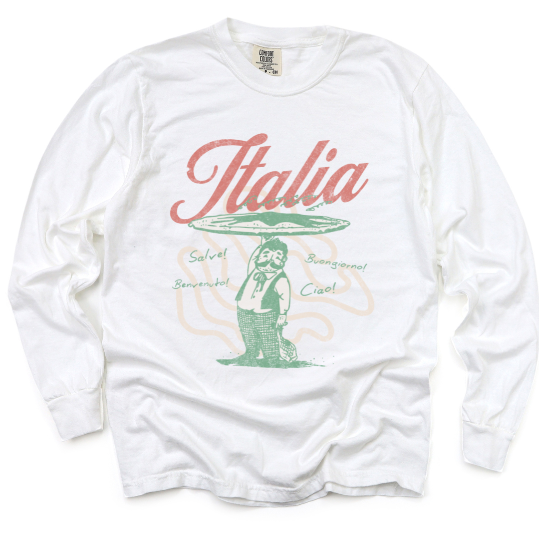 Greetings From Italia - Comfort Colors Long Sleeve Premium T Shirt