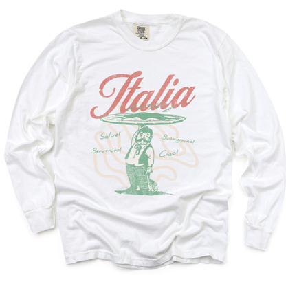 Greetings From Italia - Comfort Colors Long Sleeve Premium T Shirt