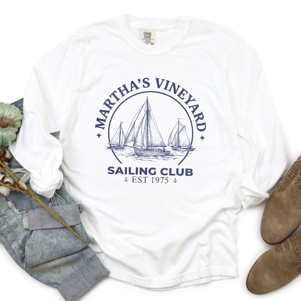 Martha's Vineyard Sailing Club - Comfort Colors Long Sleeve Premium T Shirt