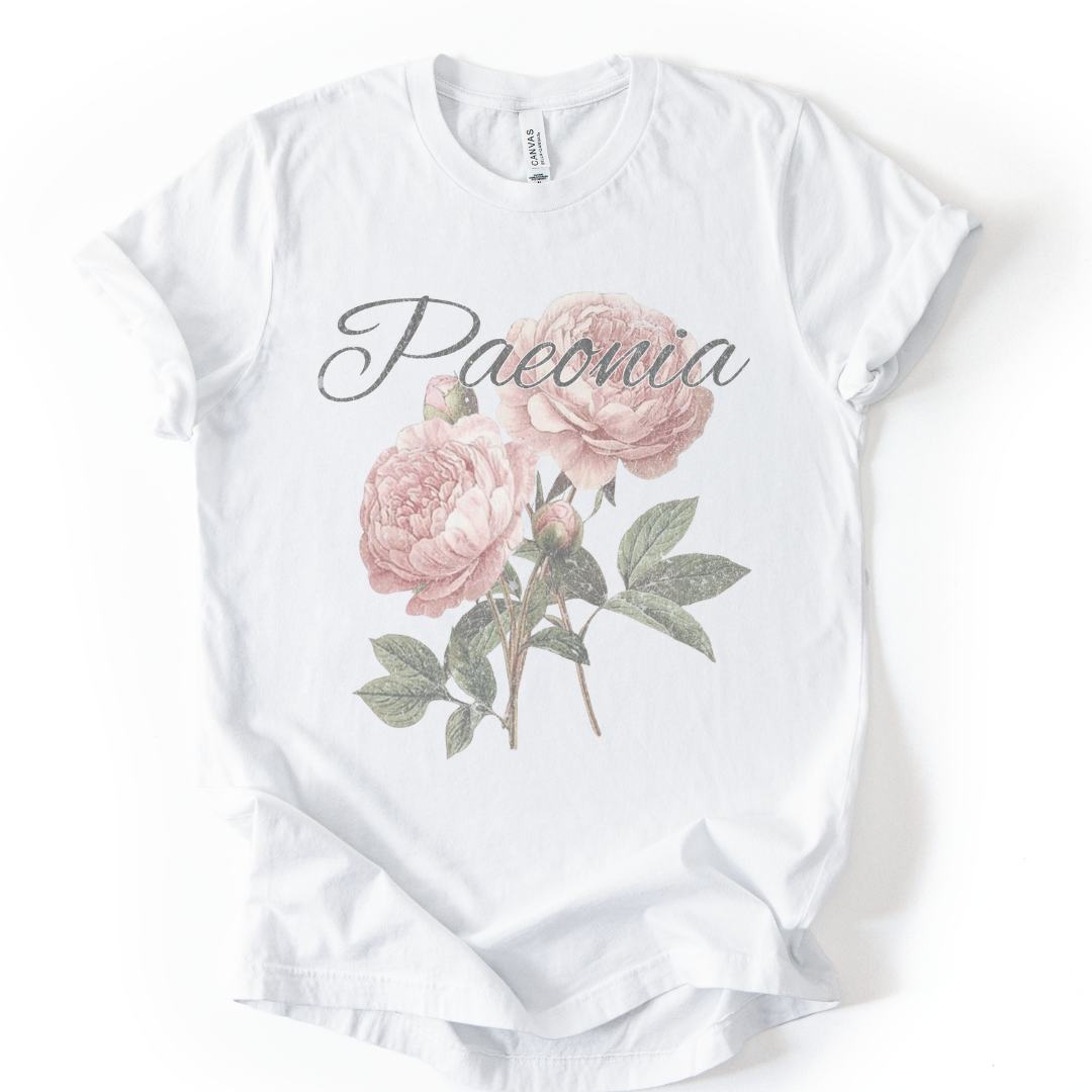 Paeonia, Vintage Tee - Bella Canvas Straight Cut Tee
