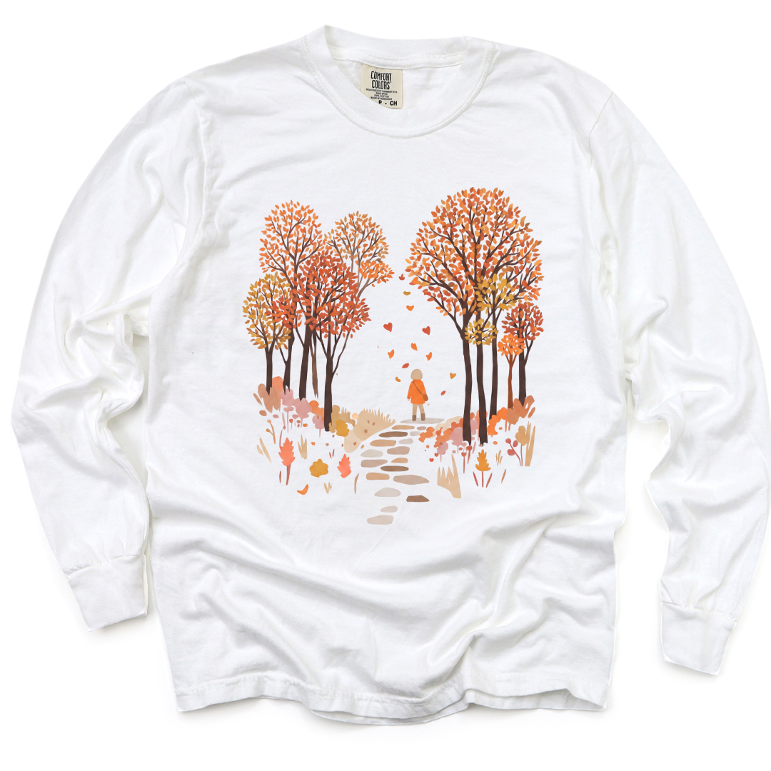 Autumn Walks - Comfort Colors Long Sleeve Premium T Shirt