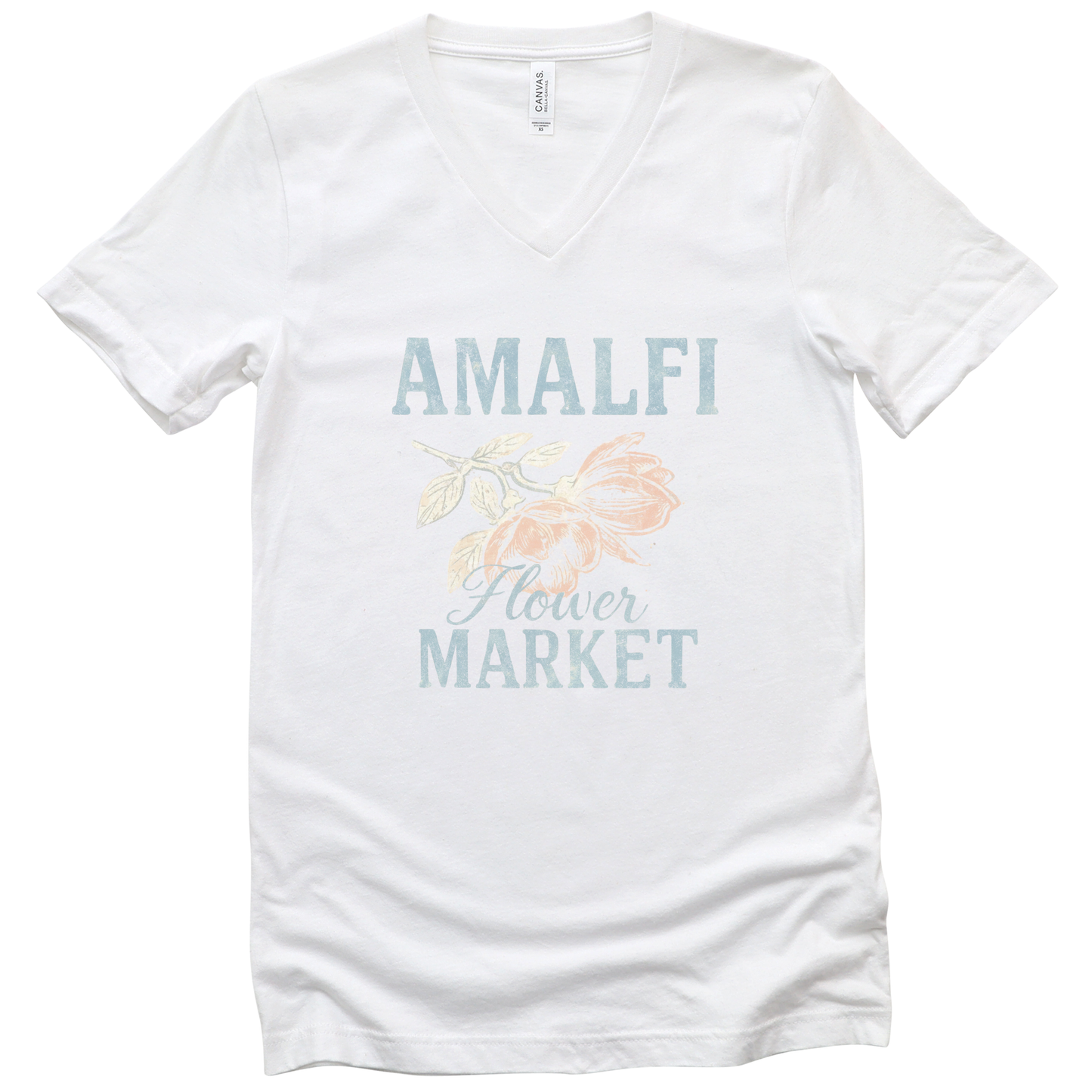 Amalfi Flower Market - Short Sleeve V-Neck Tee