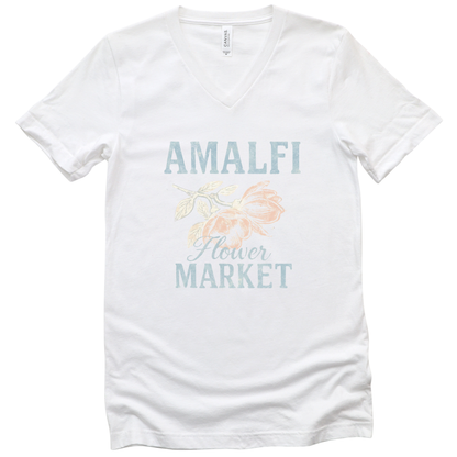 Amalfi Flower Market - Short Sleeve V-Neck Tee