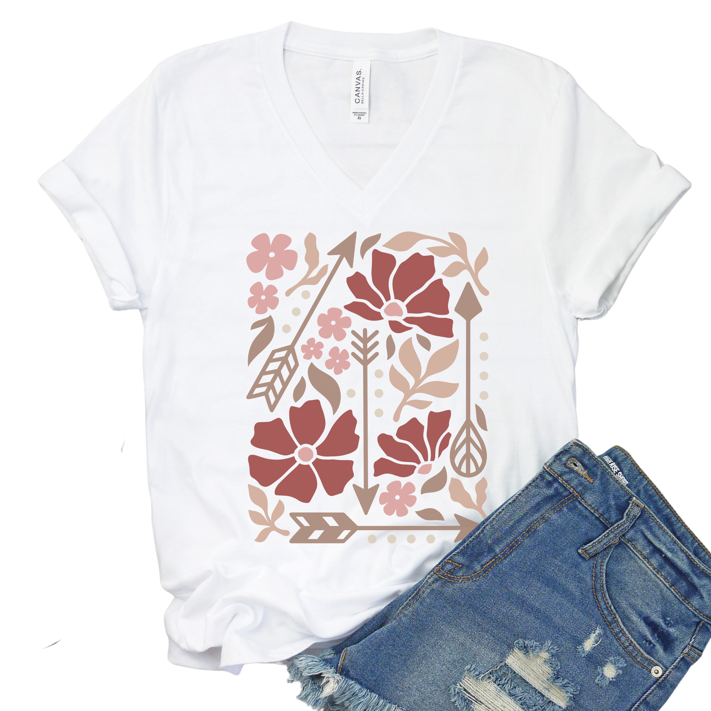 Arrows Of Bohemia - Short Sleeve V-Neck Tee