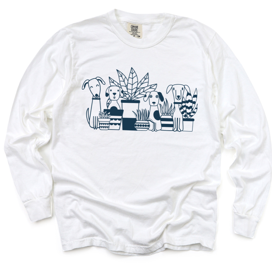 Dogs And Plants - Comfort Colors Long Sleeve Premium T Shirt