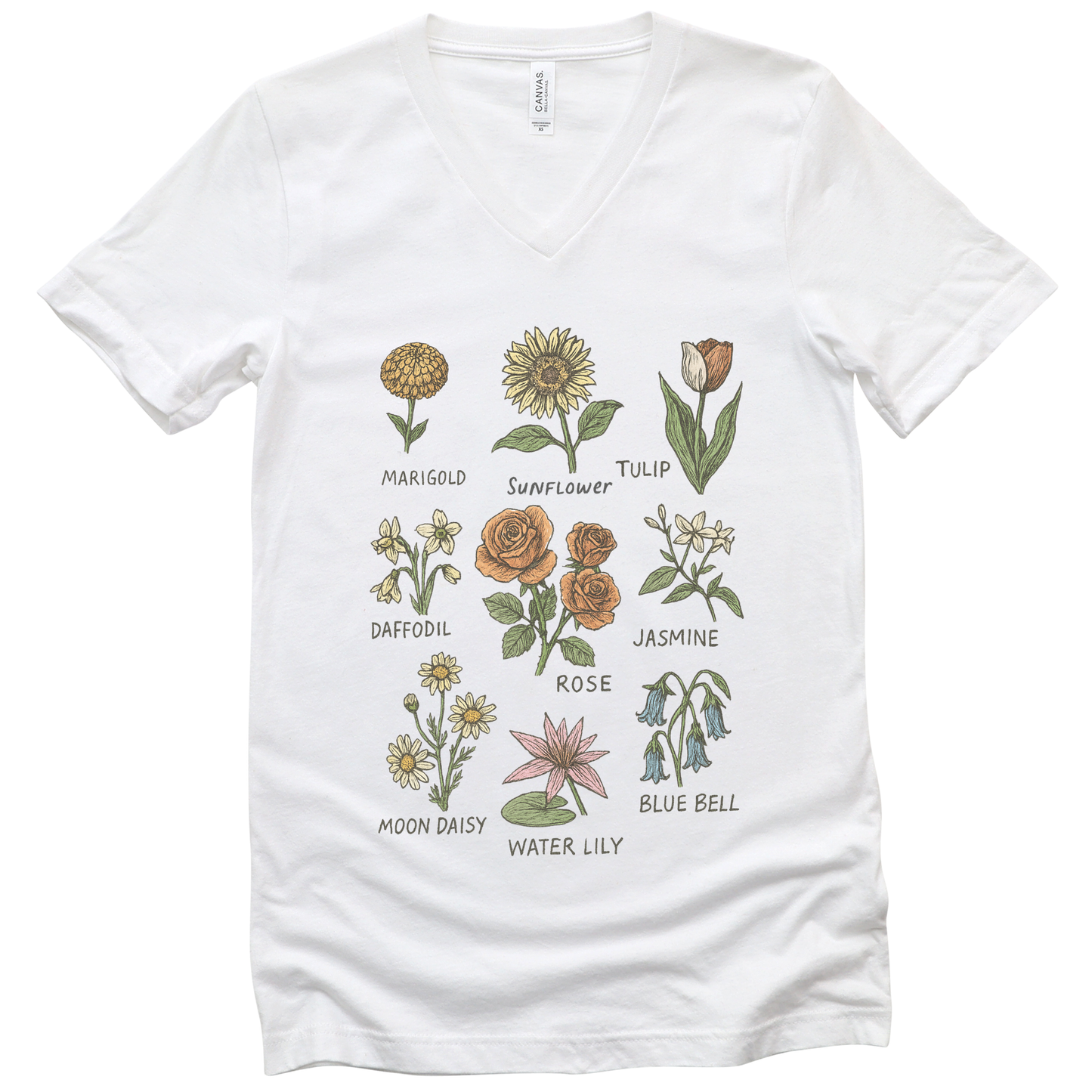 Botanical Sketch - Short Sleeve V-Neck Tee
