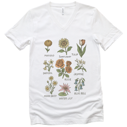 Botanical Sketch - Short Sleeve V-Neck Tee