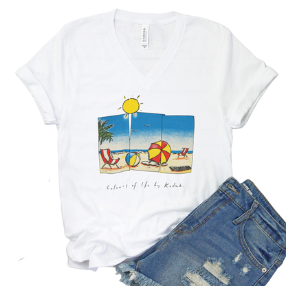 Colors Of Life - Short Sleeve V-Neck Tee
