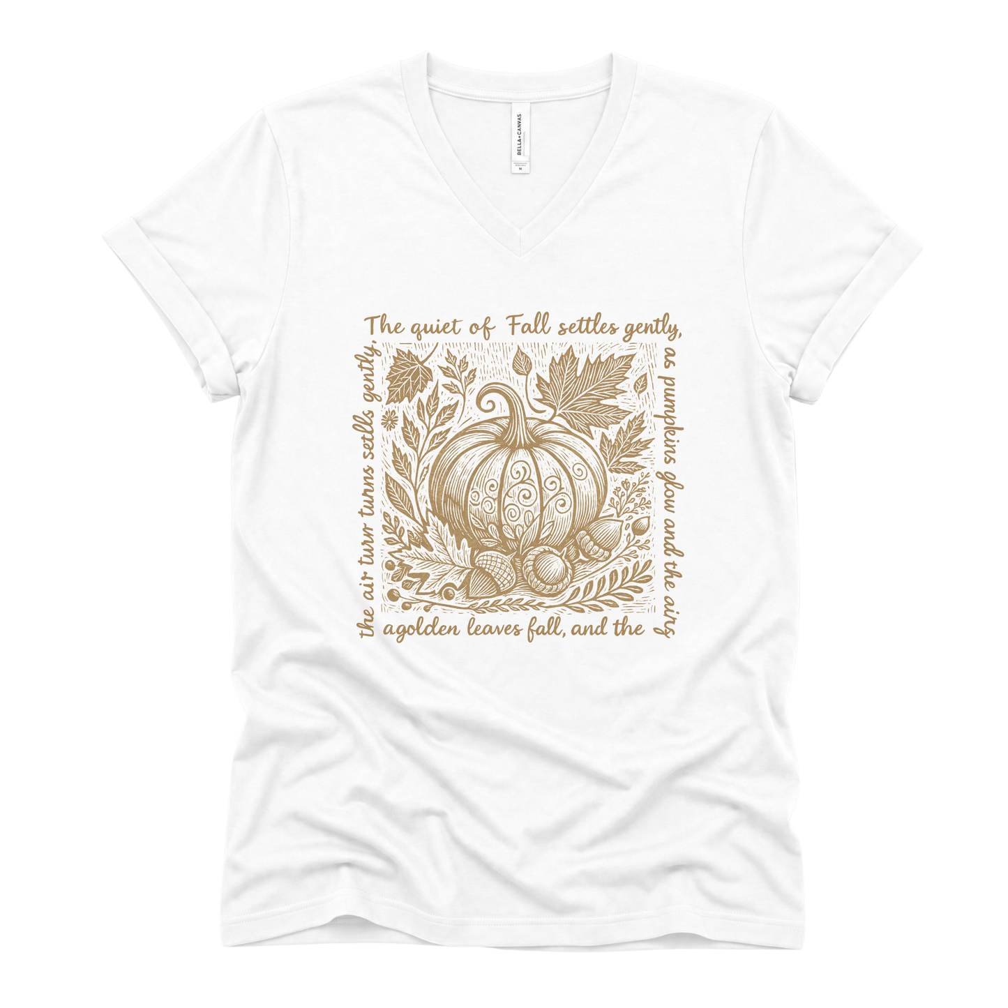The Quiet Of Fall - Short Sleeve V-Neck Tee
