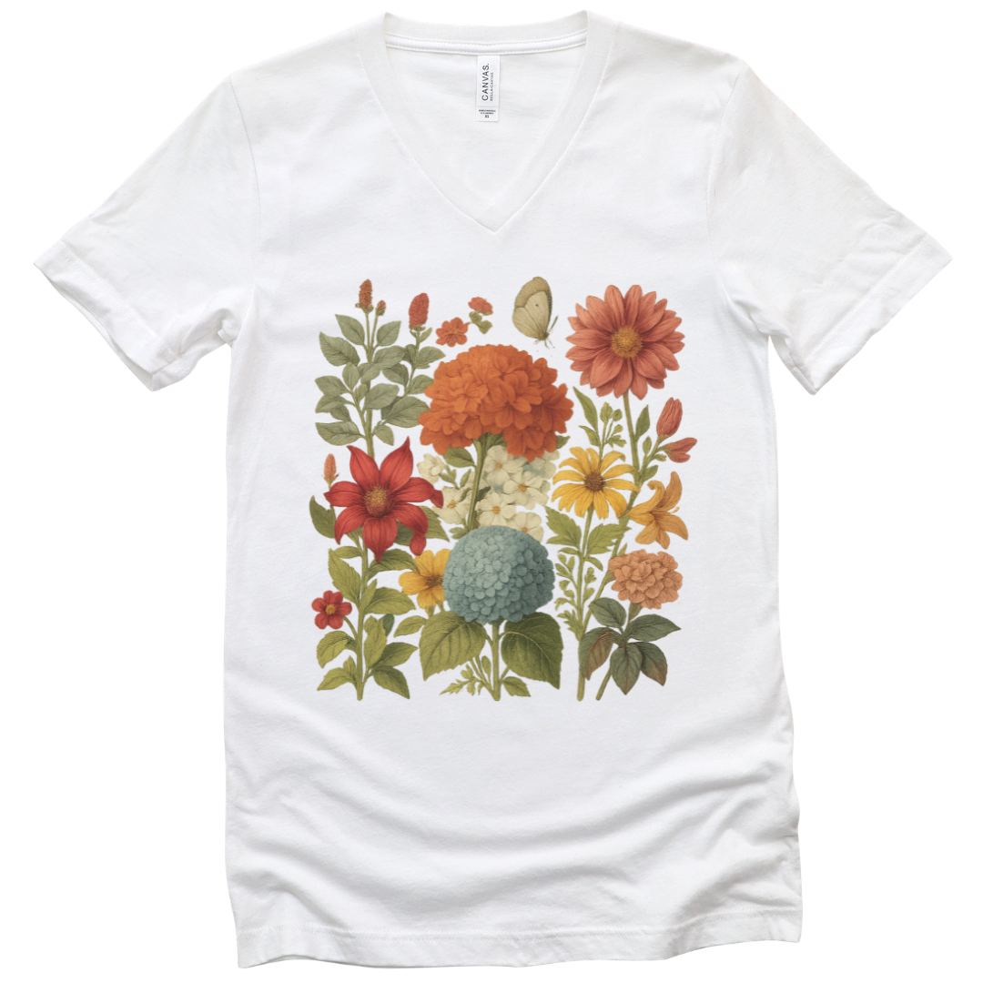 Hydrangea Bloom - Short Sleeve V Neck