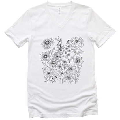Petal Cartography - Short Sleeve V Neck