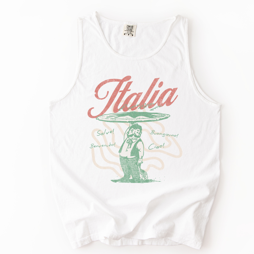 Greetings From Italia - Comfort Colors Premium Tank Top