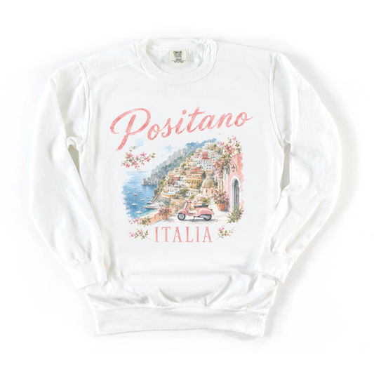 Vintage Positano Painting - Comfort Colors Premium Heavyweight Sweatshirt