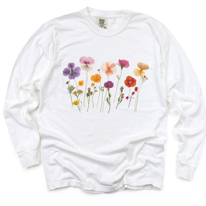 Pressed Flowers - Comfort Colors Long Sleeve Premium T Shirt