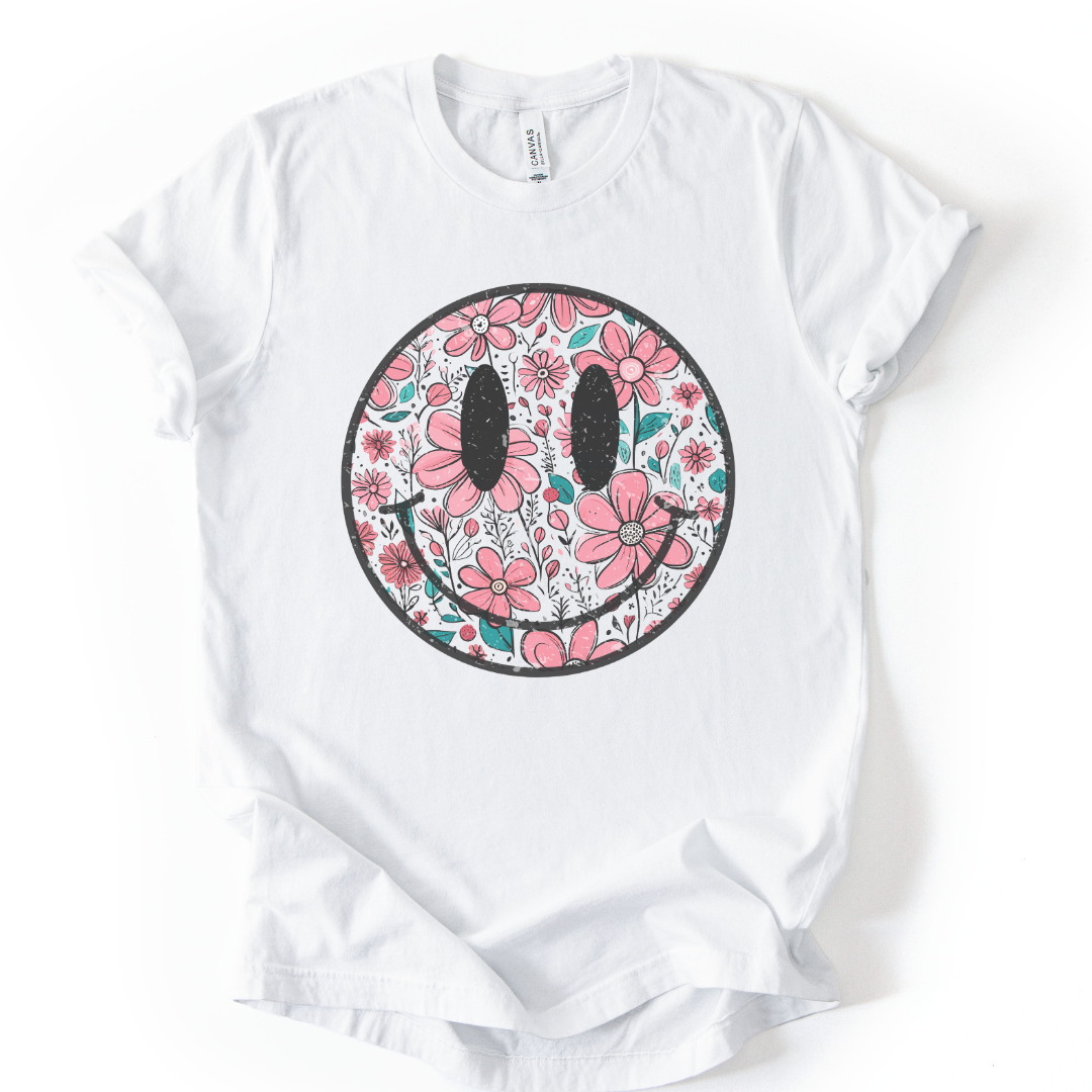 Flower Smile - Bella Canvas Super Soft Fitted T Shirt