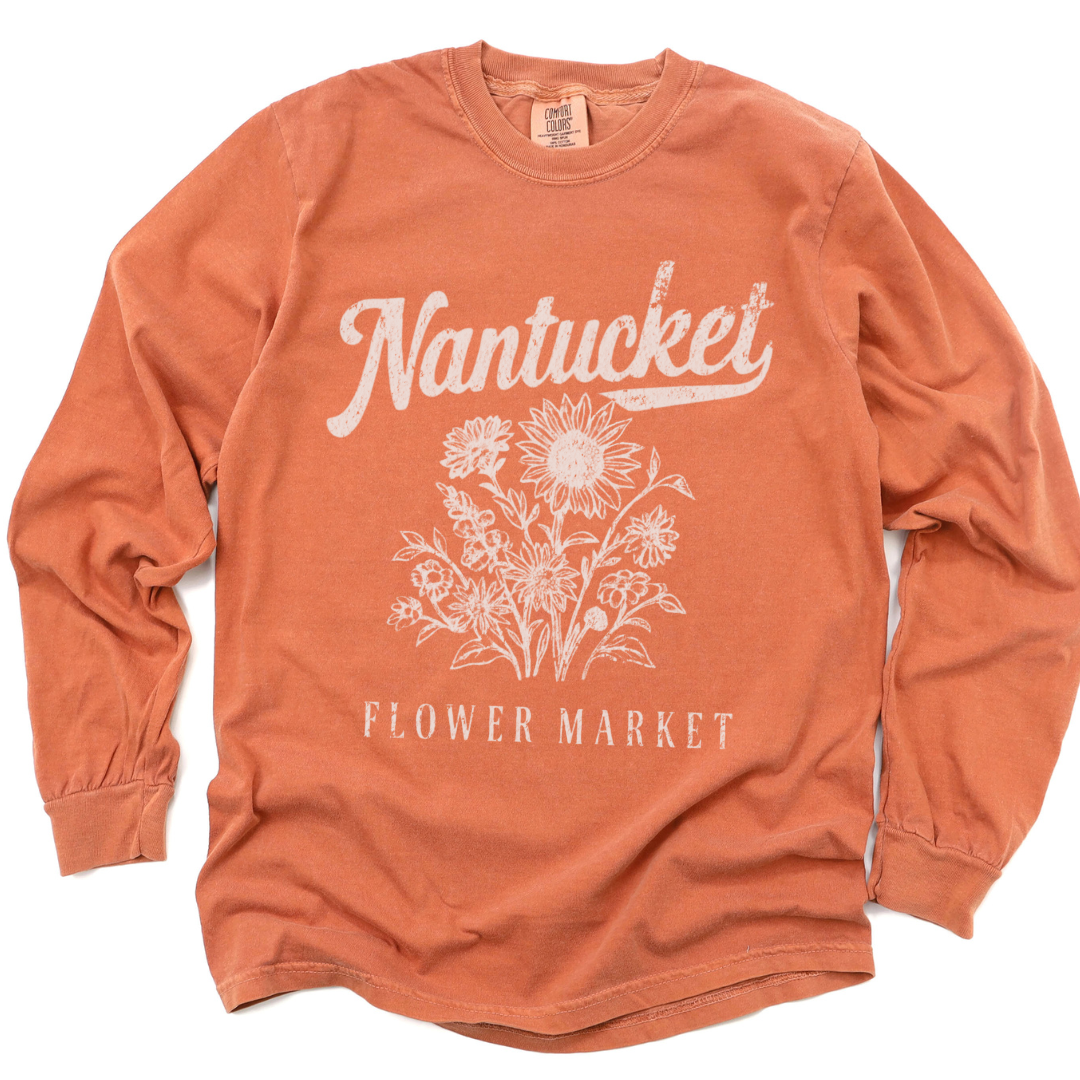 Nantucket Flower Market - Comfort Colors Premium Long Sleeve T Shirt