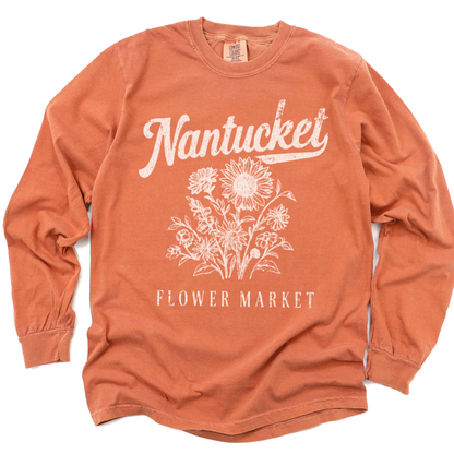 Nantucket Flower Market - Comfort Colors Premium Long Sleeve T Shirt