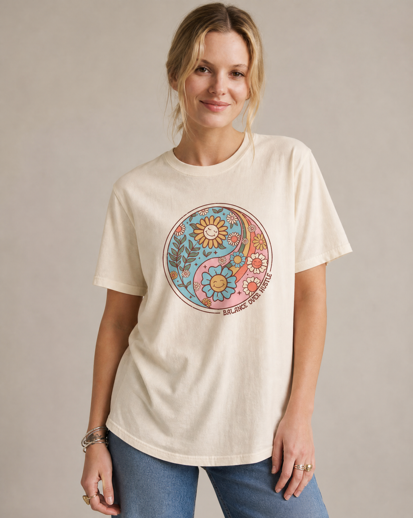 Flowers and Yang - Comfort Colors Relaxed Fit Premium T Shirt