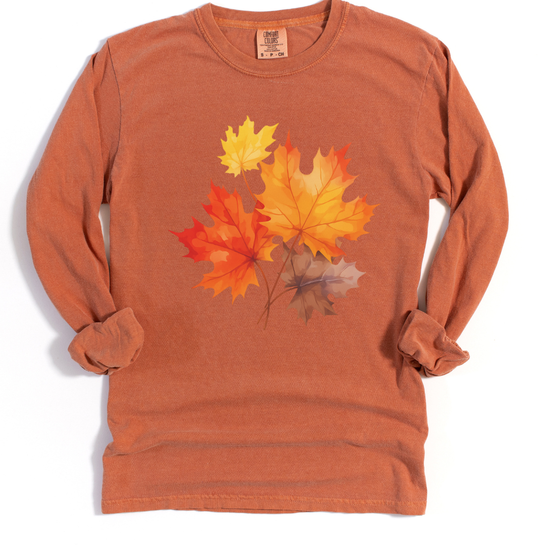 Autumn Leaves - Comfort Colors Premium Long Sleeve T Shirt