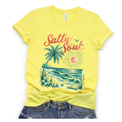 Salty Soul - Bella Canvas Super Soft Straight Cut T shirt